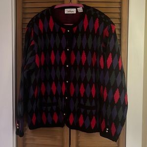 Vintage Diamond Checker Cardigan